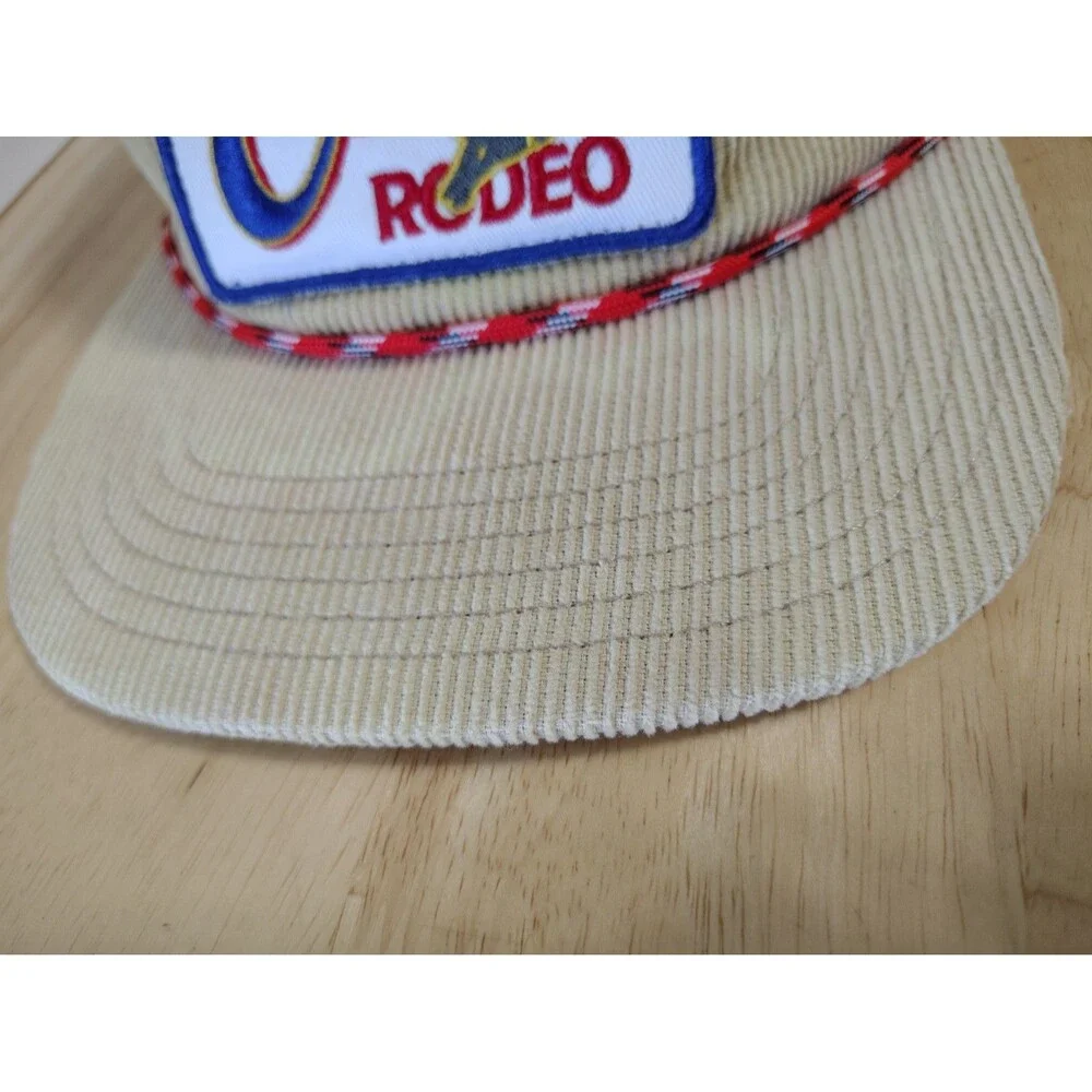 Original Coors Rodeo Banquet Hat Corduroy Snapback Tan Red Rope Cap Mad Engine